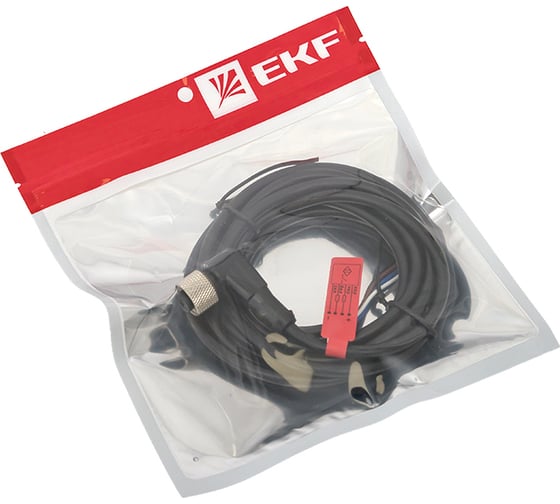 Кабель-разъем EKF М12 4-PIN угловой PLG-12L-4-2