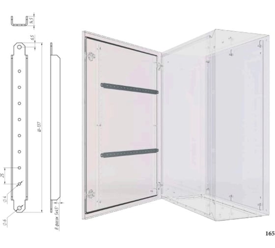 Комплект реек для глухой двери UC2 00.60 УЗОЛА ( 10шт.) U0252462514 1