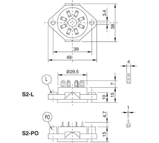 Колодка ComatReleco розетка для промежуточного реле S2-L PN93534