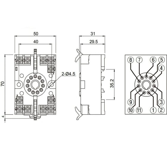 Розетка Autonics PS-11(N) H2110000002R