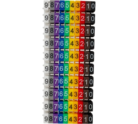 Маркеры HLT наборные – комплект цифр («0»-«9») 4 мм² (100 шт.) 084-08-163