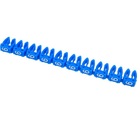 Маркер HLT наборный - символ "6" голубой 2,5 мм² (уп./100 шт.) 084-08-122