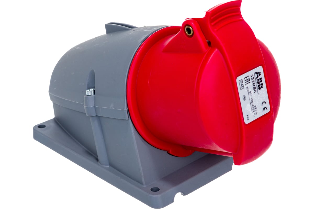 Розетка для монтажа на поверхность ABB 332RS6, 32A, 3P+E, IP44, 6ч ...