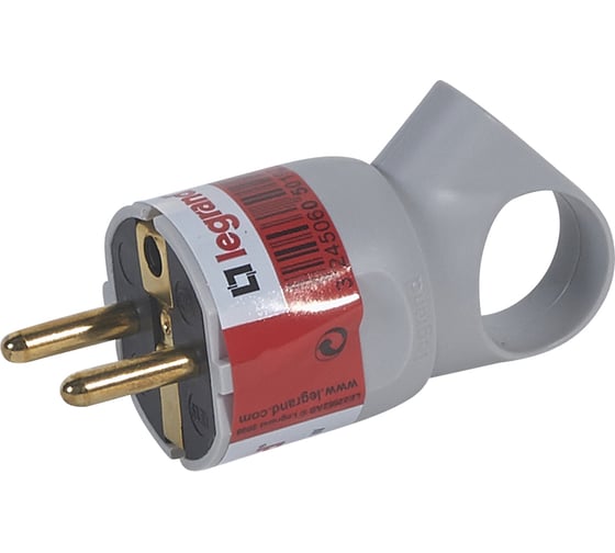 Вилка Legrand 2К+З серая 50192 050192