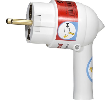 Вилка Legrand 2К+3 серия Элиум 16 А с рычагом пластик винтовой зажим винт сбоку белый 050175