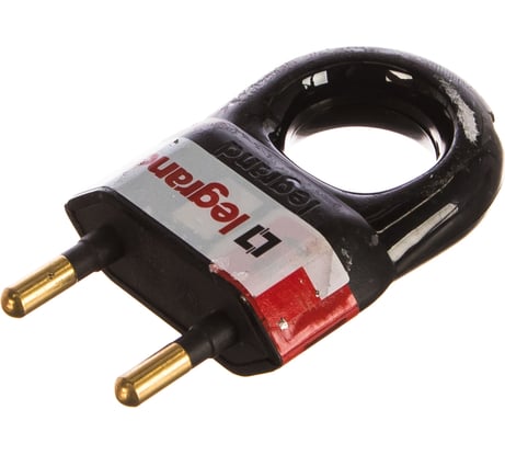 Вилка Legrand 2К 6А черная 50163 050163
