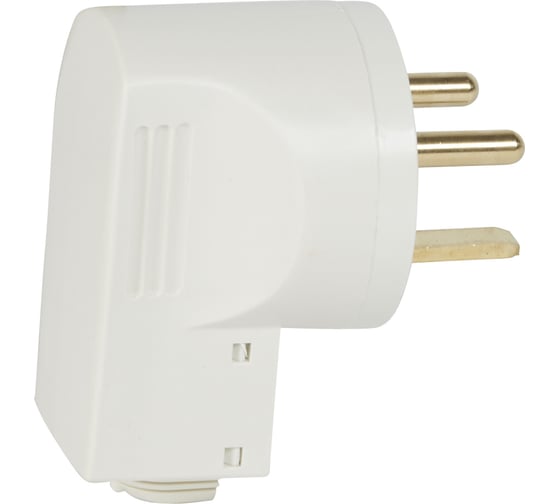Силовая вилка Legrand 2К+З 20А выход кабеля сбоку, слоновая кость 55152 055152