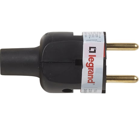 Вилка Legrand 2К 16А черная 50181 050181