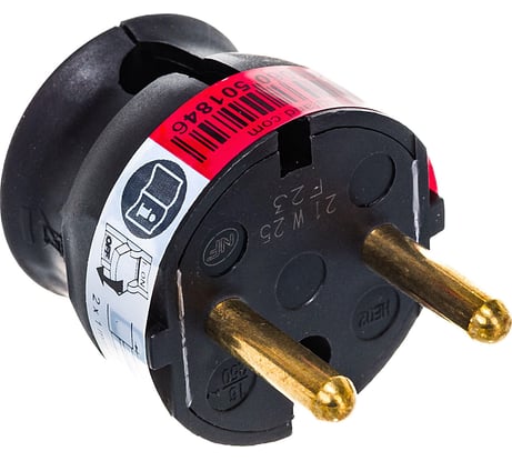 Вилка Legrand 2К 16А черная 50184 050184