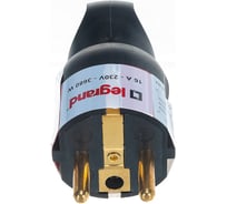 Вилка Legrand 2К+3 серия Элиум 16 А с кольцом пластик винтовой зажим чёрный 050194