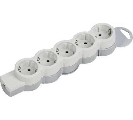 Колодка для удлинителя с заземлением IEK STANDARD К05 5 мест белая 695014