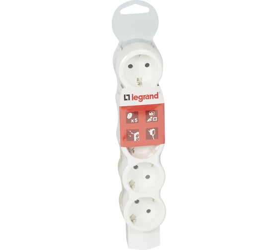 Многорозеточный блок Legrand''Стандарт'' 5 x 2К+З поставляется без кабеля 695014