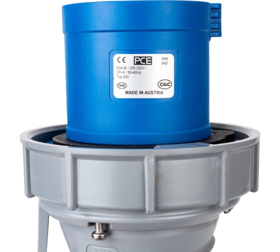 Кабельная вилка PCE 63А 220V 1P+N+E IP67 033-6