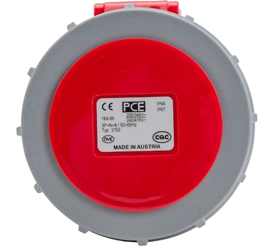 Кабельная розетка PCE 16А 400V 3P+N+E IP67 2152-6