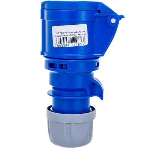 Кабельная розетка PCE 16А 230V 1P+N+E IP44 213-6