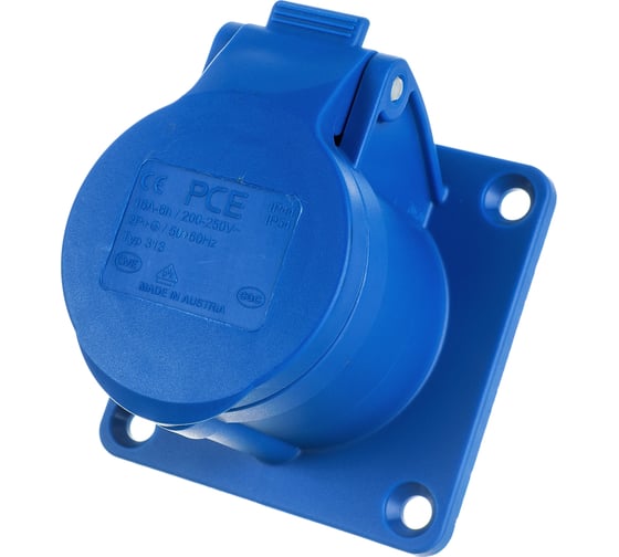 Встраиваемая розетка PCE 16А 230V 1P+N+E IP44 313-6