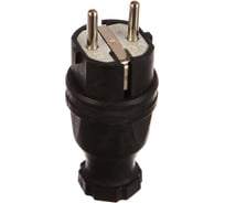 Кабельная вилка PCE 16A 220V 2P+E IP44 резиновый корпус, черная 0511-S