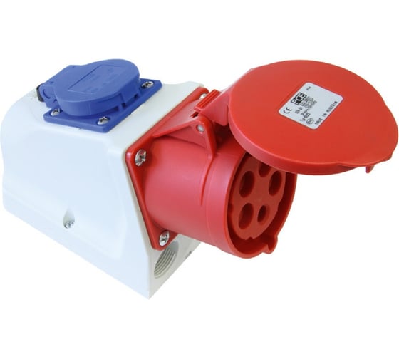 Настенная комбинированная розетка PCE 16А 400V 3P+N+E IP44 9215-6
