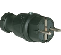 Кабельная вилка PCE 16А 250V 2P+E IP44 резиновый корпус черная 0512-S