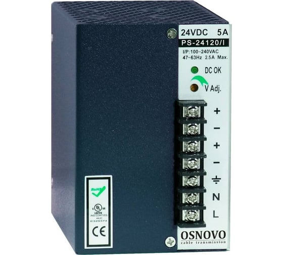 Промышленный блок питания OSNOVO PS-24120/I sct0966 1