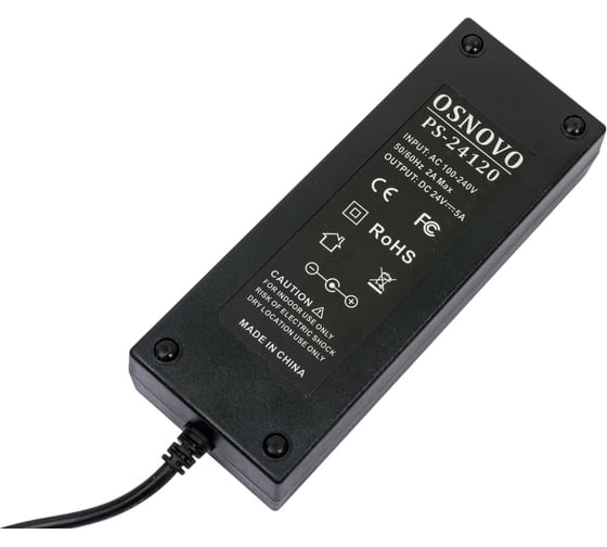 Блок питания (сетевой адаптер) OSNOVO PS-24120 DC24V, 5A (120Вт макс.) sct1125 14253