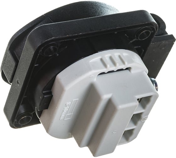 Встраиваемая розетка PCE 16A 220V 2P+E IP54 50х50 подключение сзади, черная 105-0s