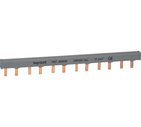 Гребёнчатая шина Legrand HX3 стандартная до 63 А для винтовых зажимов 2П 12 модулей 404938