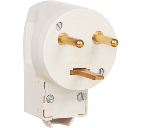 Комплект розетка с заземлением Legrand 32А и вилка 32А Legrand Quteo 400В винтовые зажимы накладной монтаж белый 782222