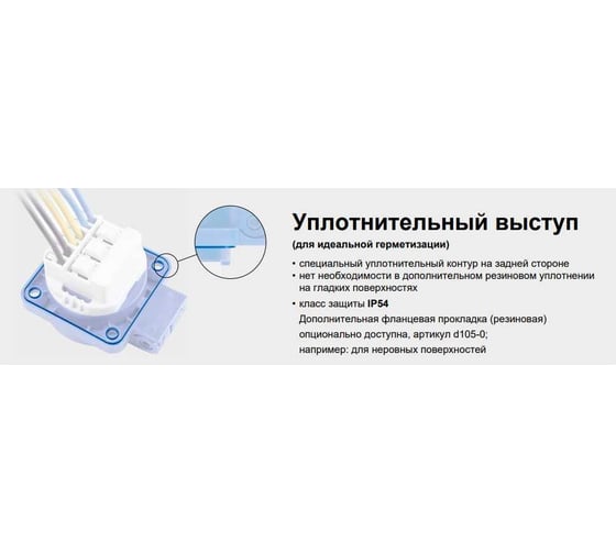 Встраиваемая розетка PCE 16А 220V 2P+E IP54 50x50 подключение сзади, синяя 105-0b