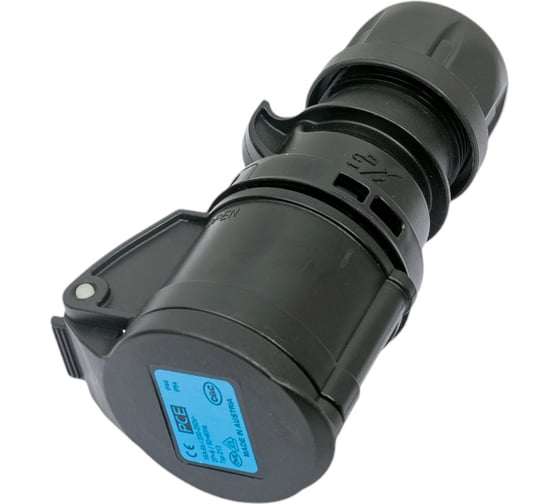 Кабельная розетка PCE 16А 230V 1P+N+E IP44 черная 213-6x