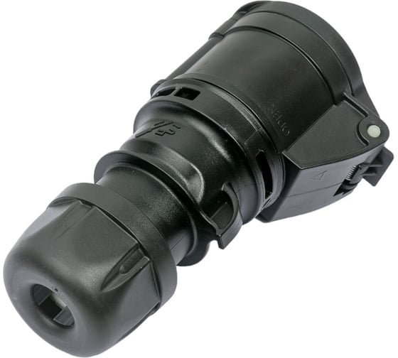 Кабельная розетка PCE 16А 230V 1P+N+E IP44 черная 213-6x