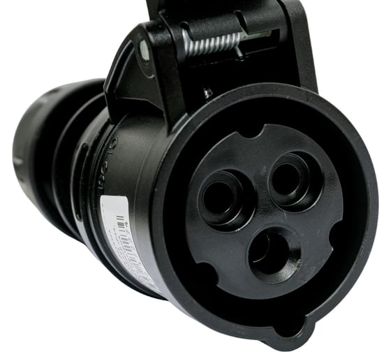 Кабельная розетка PCE 16А 230V 1P+N+E IP44 черная 213-6x