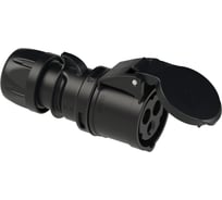 Кабельная розетка PCE 32A 230V 1P+N+E IP44 черная 223-6x