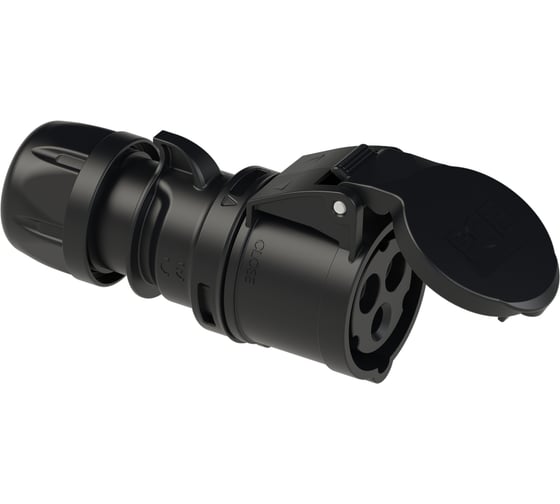 Кабельная розетка PCE 32A 230V 1P+N+E IP44 черная 223-6x 1
