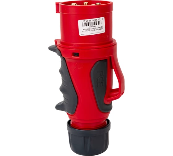 Кабельная вилка PCE 32А 380V 3P+N+E IP44 GRIP 0253-6 1