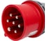 Кабельная вилка семиконтактная PCE 16А 380V 6P+E IP44 с никелированными контактами 017-6v 3