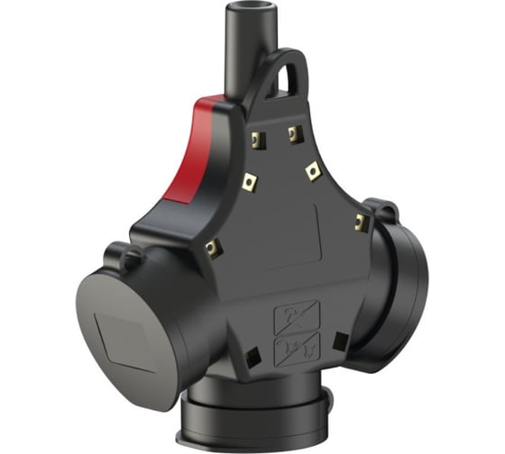 Кабельный тройник PCE 16A 250V 2P+E IP44 с резиновым корпусом 25311-s