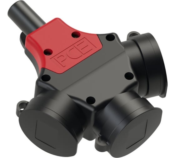 Кабельный тройник PCE 16A 250V 2P+E IP44 с резиновым корпусом 25311-s