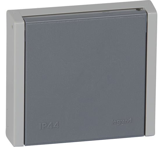 Розетка с заземлением Legrand Plexo серый, с крышкой, 3К+N+З, 20А, 400В, винтовой зажим, IP44 055708 1