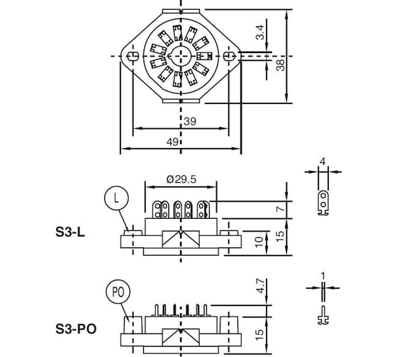 Колодка (розетка) для промежуточного реле ComatReleco S3-PO PN93539