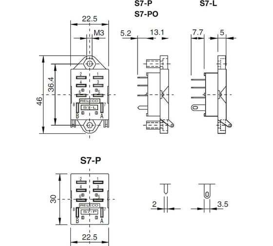Колодка (розетка) для промежуточного реле ComatReleco S7-L PN1098