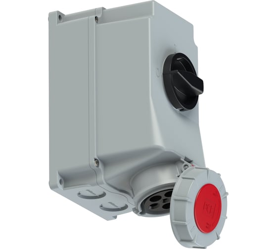 Настенная розетка PCE 63а/380v/3p+n+e/ip67, с выключателем и блокировкой 75352-6 1