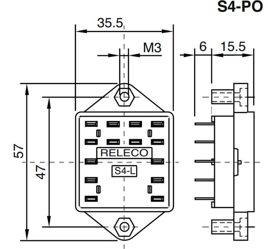 Колодка розетка для промежуточного реле S4-PO ComatReleco PN132609
