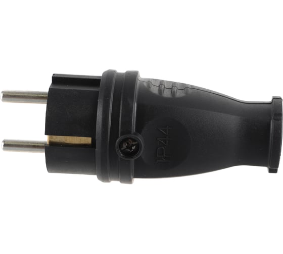 Прямая вилка Smartbuy каучуковая 230В, 2P+PE, 16A, IP44 SBE-16-P07-R
