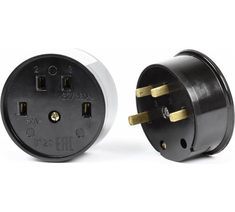 Разъем для плиты Smartbuy 32А 380В 3P+PE ОУ карболитовый черный SBE-IS1-380-C