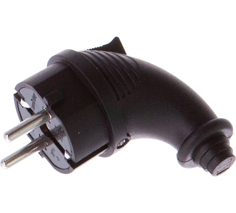 Угловая вилка Smartbuy каучуковая 230В, 2P+PE, 16A, IP44 SBE-16-P09-R
