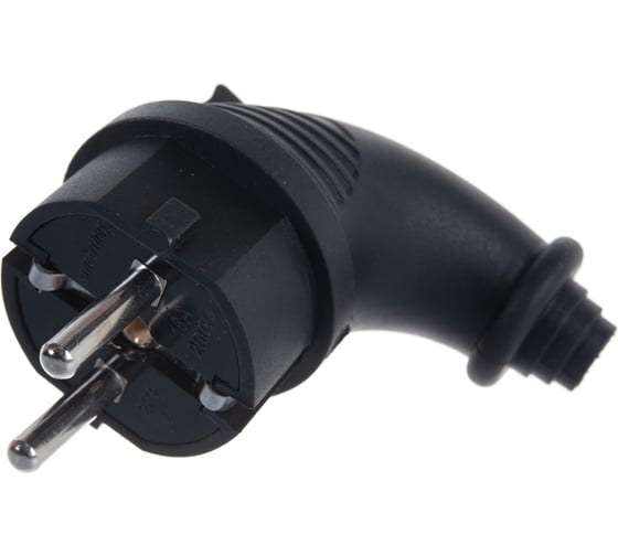 Угловая вилка Smartbuy каучуковая 230В, 2P+PE, 16A, IP44 SBE-16-P09-R