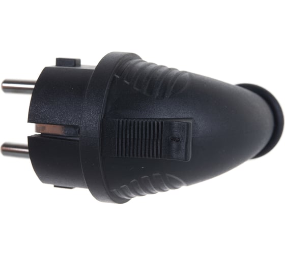 Угловая вилка Smartbuy каучуковая 230В, 2P+PE, 16A, IP44 SBE-16-P09-R
