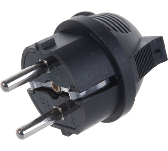 Угловая вилка Smartbuy каучуковая 230В, 2P+PE, 16A, IP44 SBE-16-P09-R