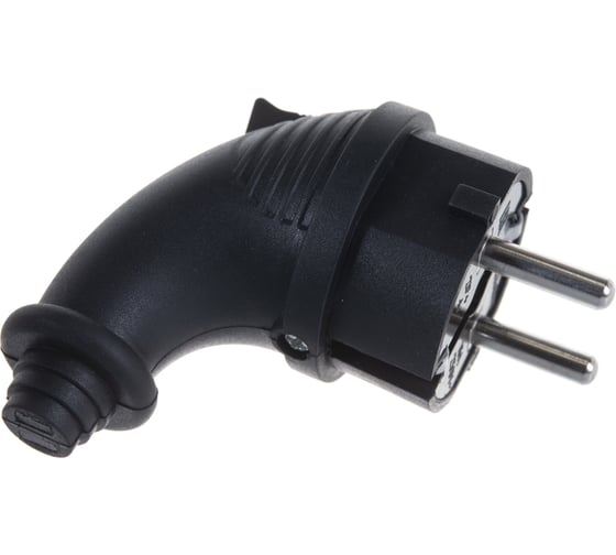 Угловая вилка Smartbuy каучуковая 230В, 2P+PE, 16A, IP44 SBE-16-P09-R